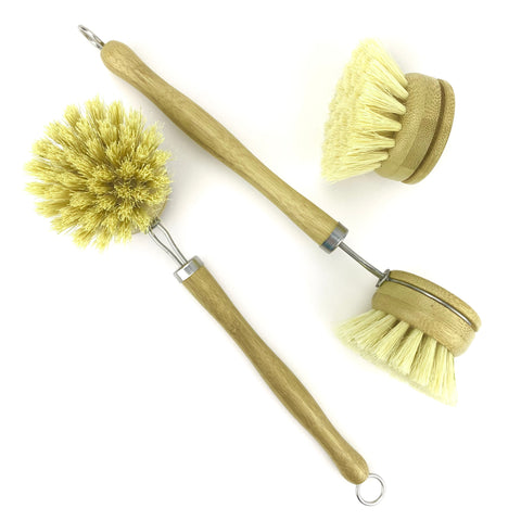 Long Handle Dish Brush, Bamboo