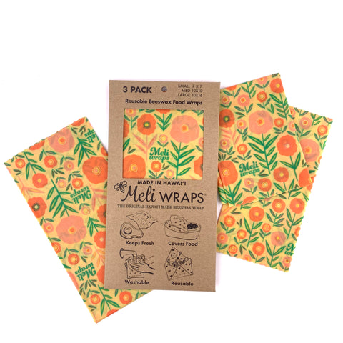 Beeswax Wraps Meli 3 Pack - Blooms Print