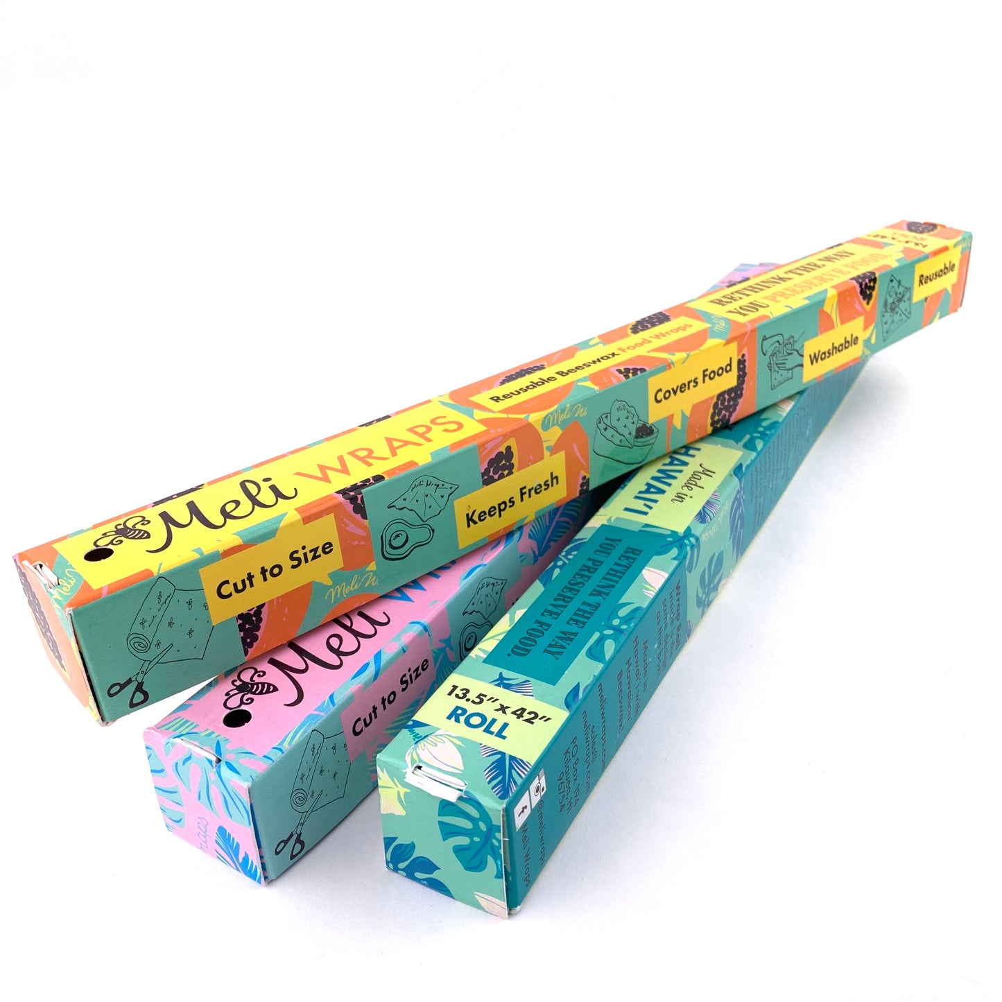 Meli Beeswax Wrap Roll - Papaya Print