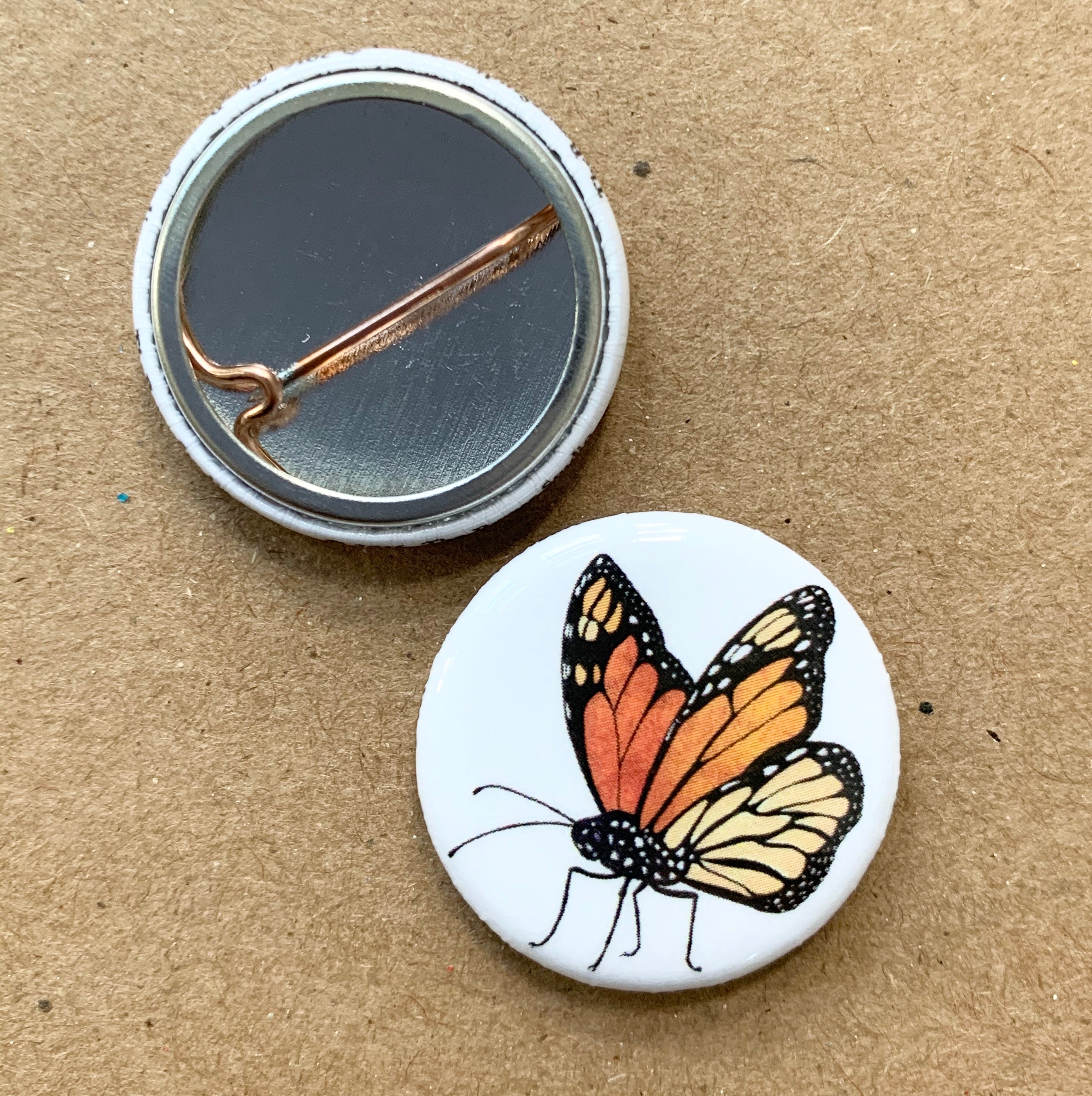 Butterfly Button Pin Monarch Butterfly Button Pin – Center Goods