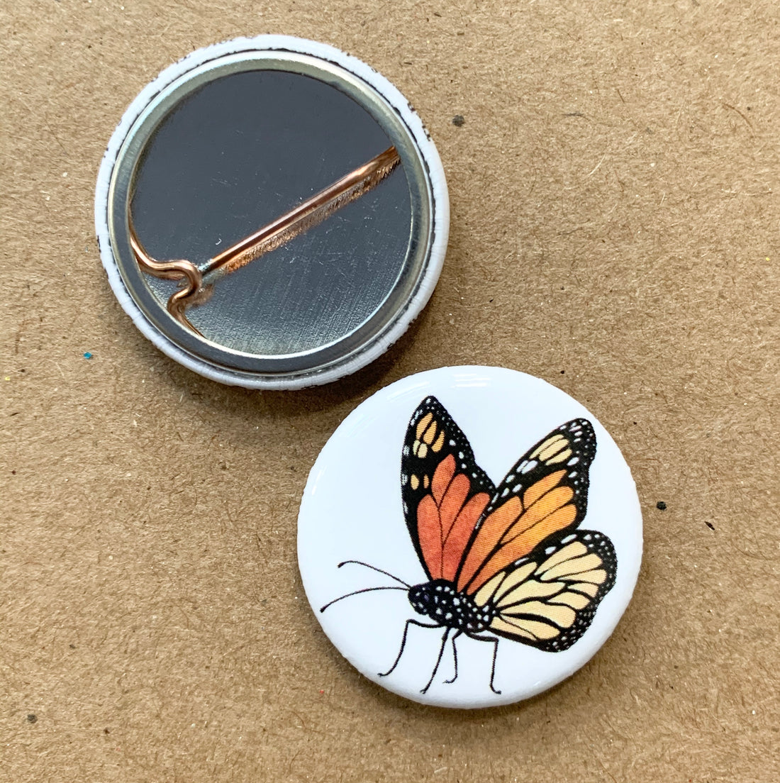 Monarch Butterfly Button Pin – Center Goods