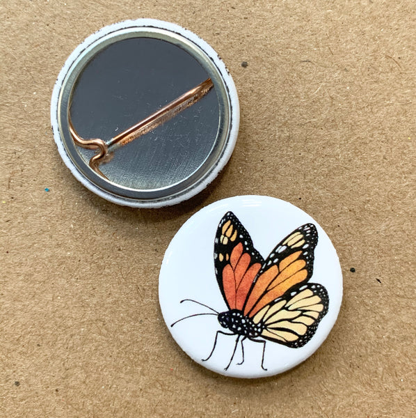 Monarch Butterfly Button Pin