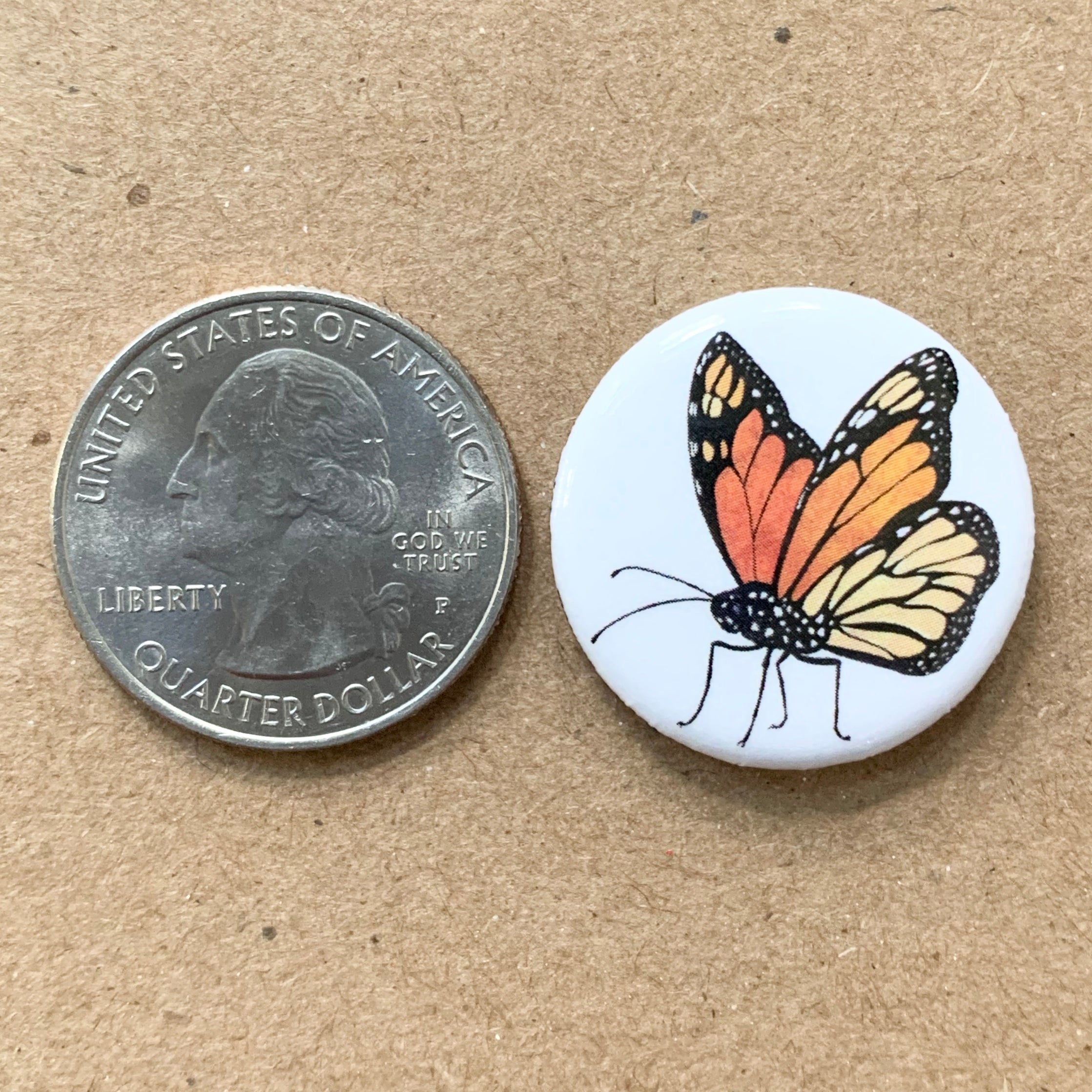 Butterfly Button Pin Monarch Butterfly Button Pin – Center Goods