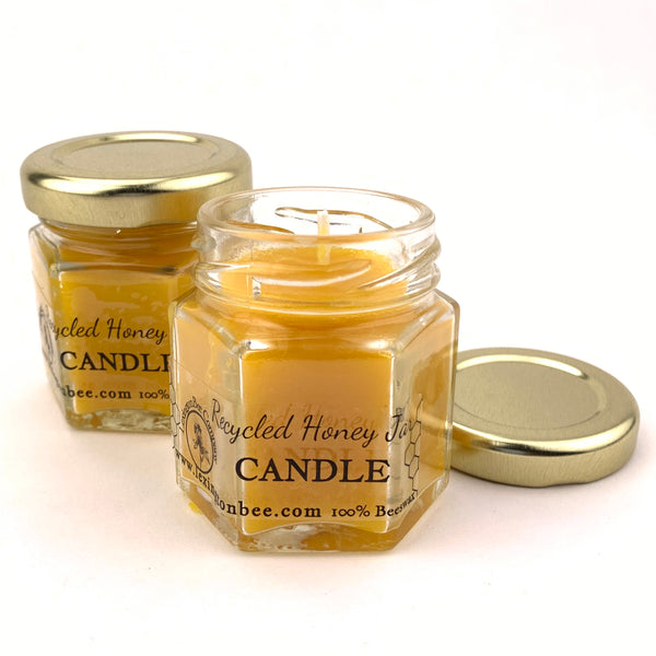 Recycled Honey Jar Beeswax Candle