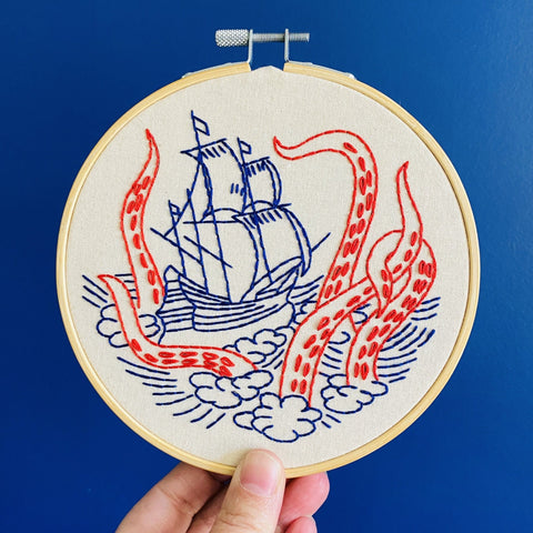Embroidery Kit - Release the Kraken