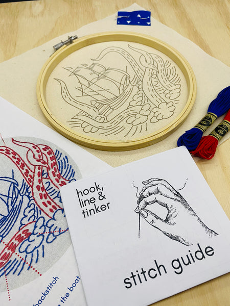 Embroidery Kit - Release the Kraken