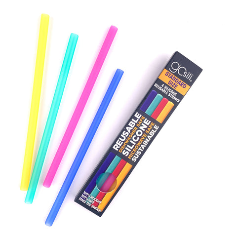 Silicone Straws - 4 Pack