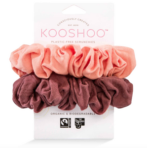 Biodegradable Hair Scrunchies, Coral/Rose
