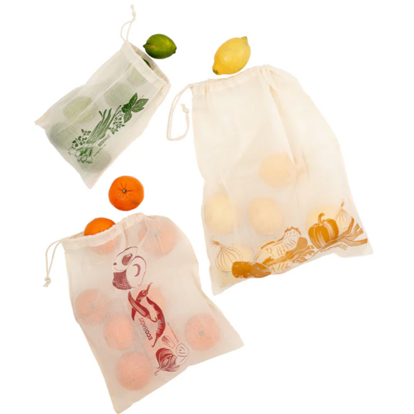 Reusable Produce & Bulk Bags, Gauze - Set of 3