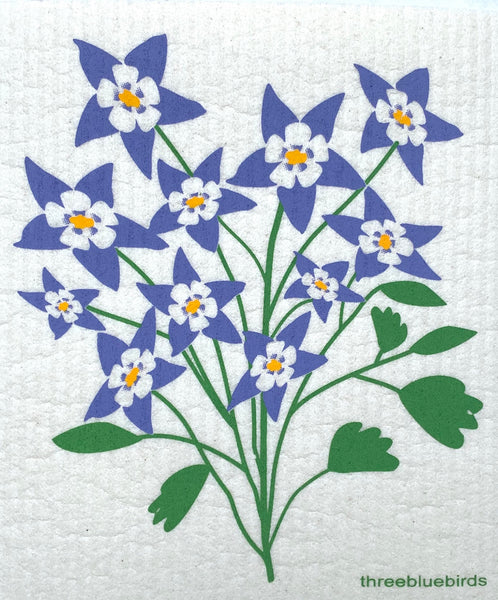 Swedish Dishcloth - Columbine Flower