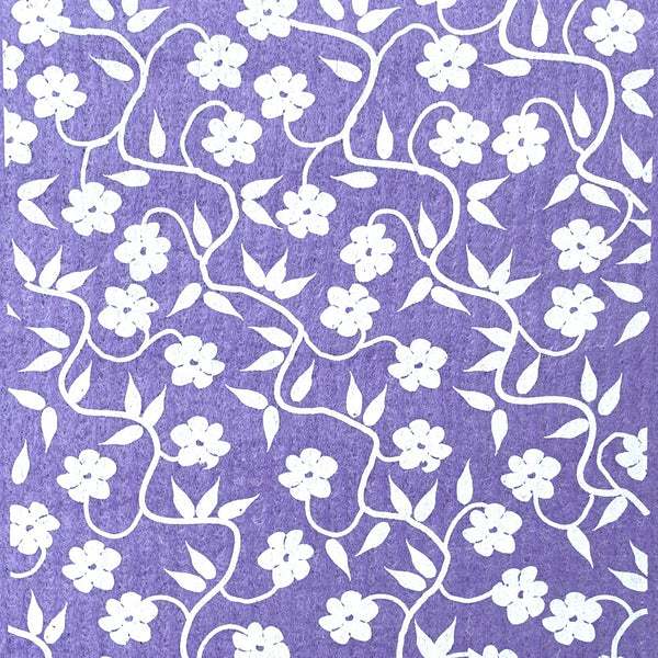 Swedish Dishcloth - Vines on Purple