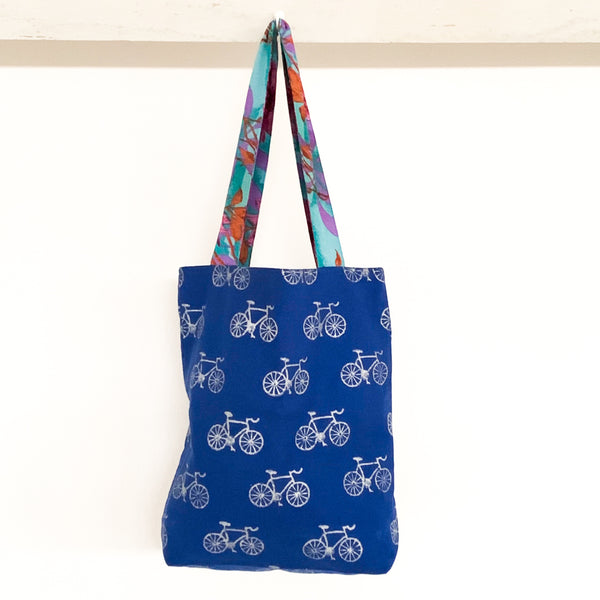 Block Print Bike Tote Bag