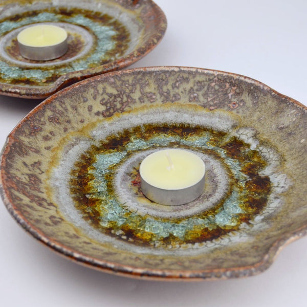 Glazed Candle Plate - Copper