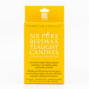 Beeswax Tealight Candles - Set of 6